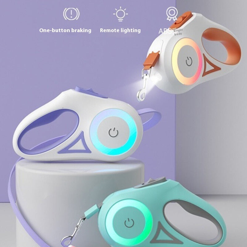 Light-Up Retractable Dog Leash for Safer, Happier Walks