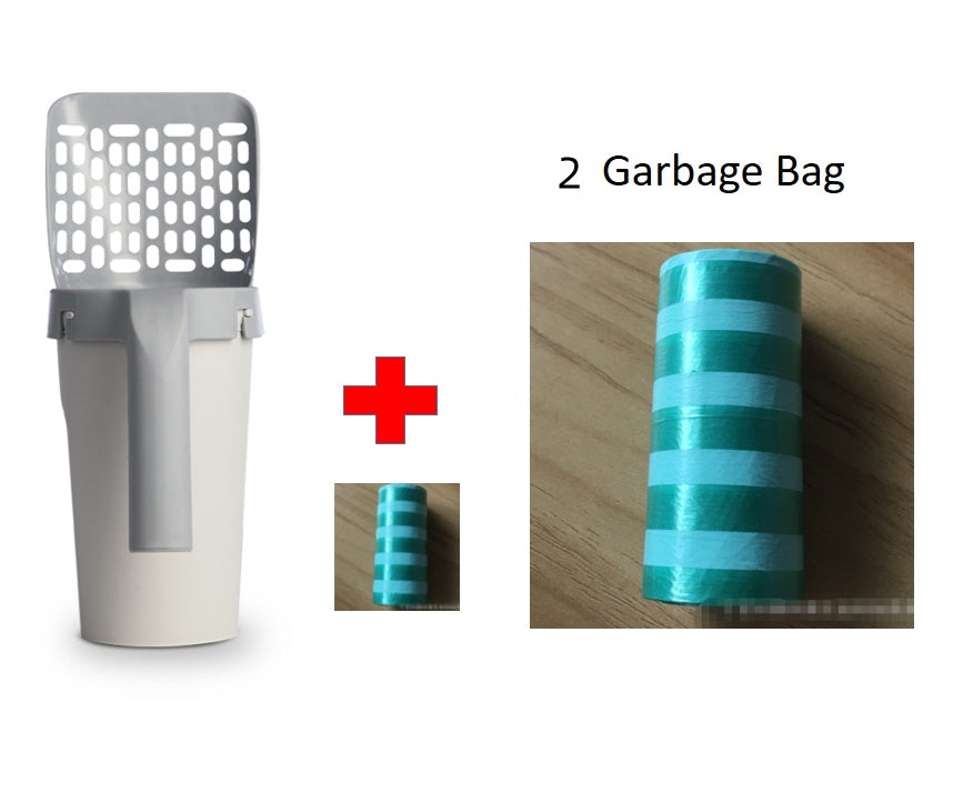 Lazy Cat Litter Scoop Set with Storage Box – Mess-Free Self-Contained Litter Cleaning System for Cats