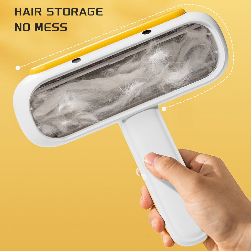 Reusable Pet Hair Remover Roller with gray handle, self-cleaning fur and lint brush for easy pet hair removal