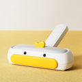 Reusable Pet Hair Remover Roller with self-cleaning fur and lint brush in blue and white for easy pet hair removal