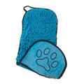 Chenille Pet Drying Towel Mitt in soft microfiber, designed for fast drying of dogs and cats during bath time.
