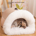 CozyNest Portable Pet Bed in soft plush fabric, a warm semi-enclosed nest bed for cats and small dogs to curl up in