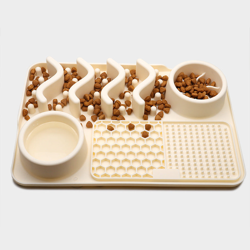 Premium Silicone Pet Lick Mat in blue, designed as a slow feeder and anxiety relief for dogs and cats.
