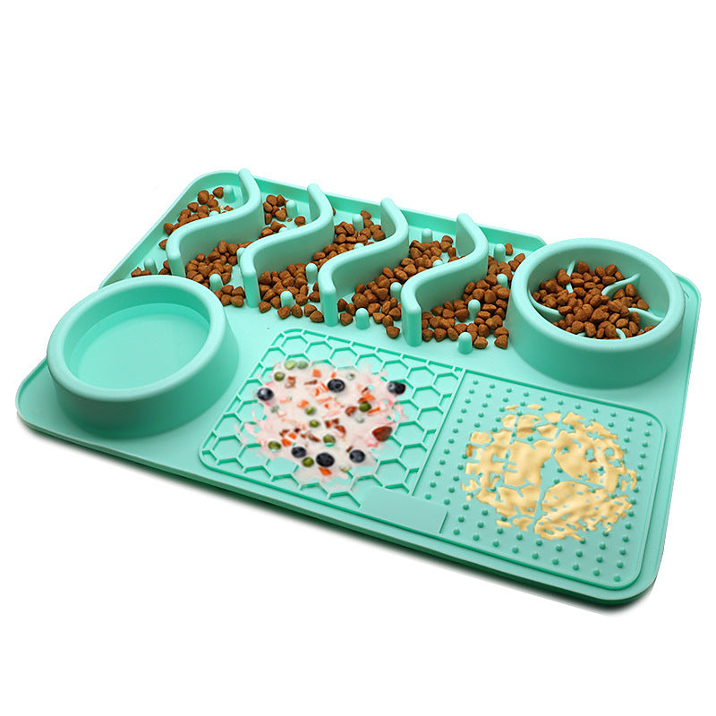 Premium Silicone Pet Lick Mat in blue, designed as a slow feeder and anxiety relief for dogs and cats.