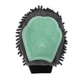2-in-1 Pet Grooming & Bath Glove in blue silicone, designed to remove loose hair, dirt, and dander during pet bathing.