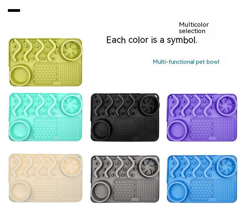 Premium Silicone Pet Lick Mat in blue, designed as a slow feeder and anxiety relief for dogs and cats.