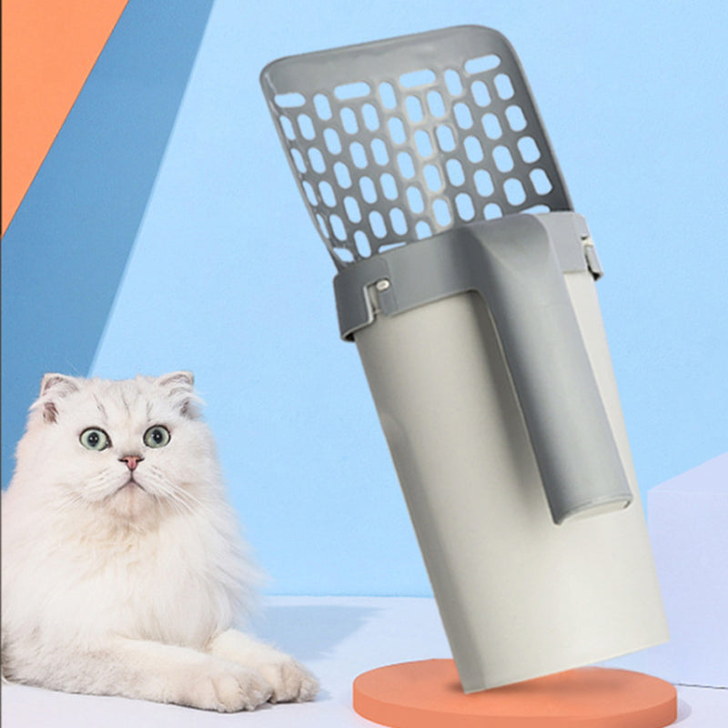 Lazy Cat Litter Scoop Set with Storage Box – Mess-Free Self-Contained Litter Cleaning System for Cats