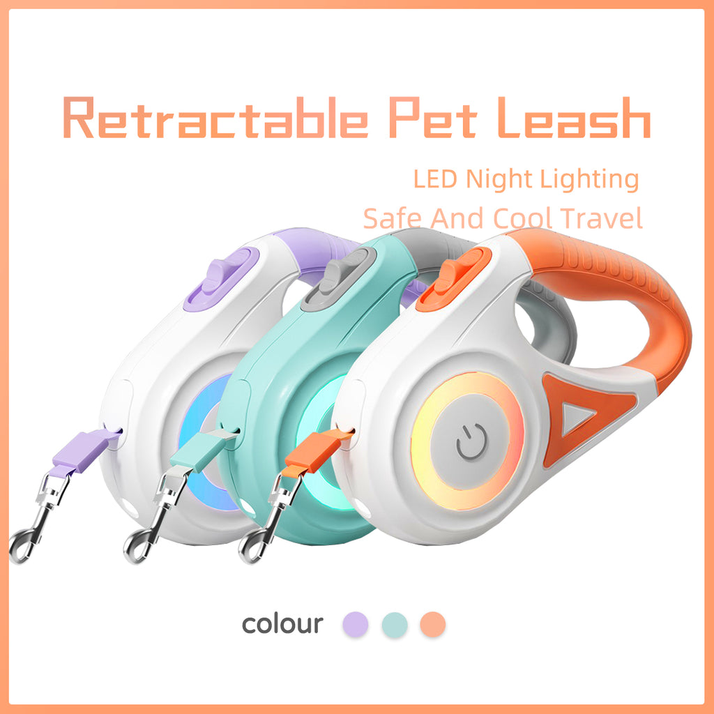 Light-Up Retractable Dog Leash for Safer, Happier Walks
