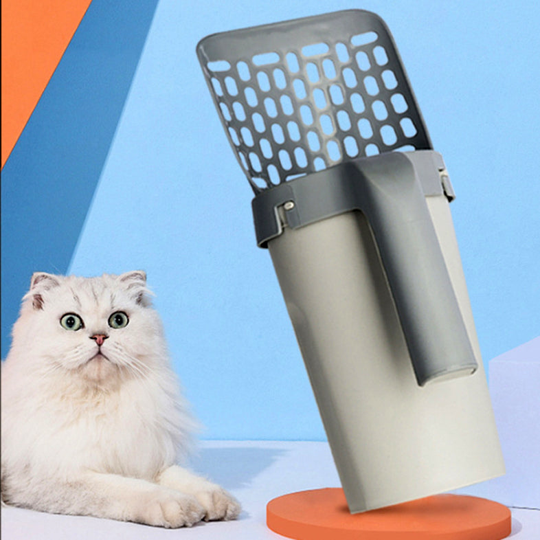 Lazy Cat Litter Scoop Set with Storage Box – Mess-Free Self-Contained Litter Cleaning System for Cats