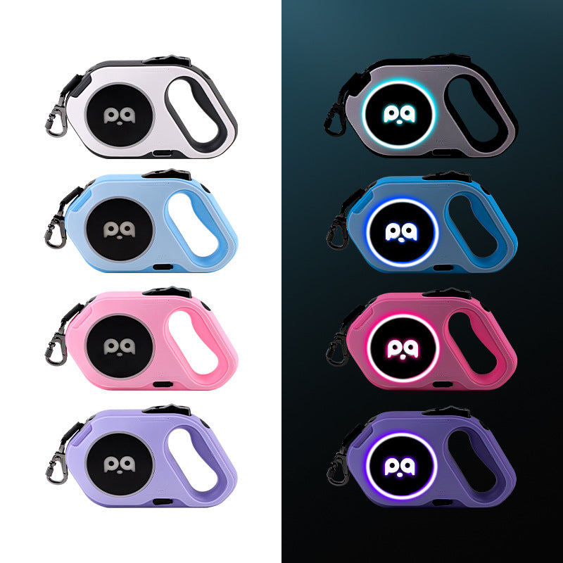 NightSafe LED Retractable Dog Leash with light-up handle, durable nylon for small and medium dogs, ensuring safety during