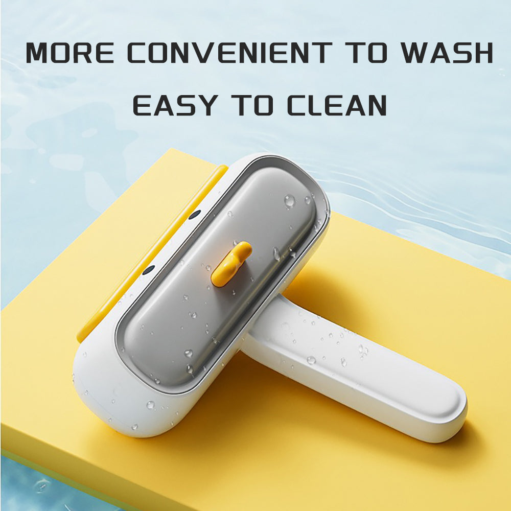 Reusable Pet Hair Remover Roller with blue handle, self-cleaning fur and lint brush, compact design for removing pet hair