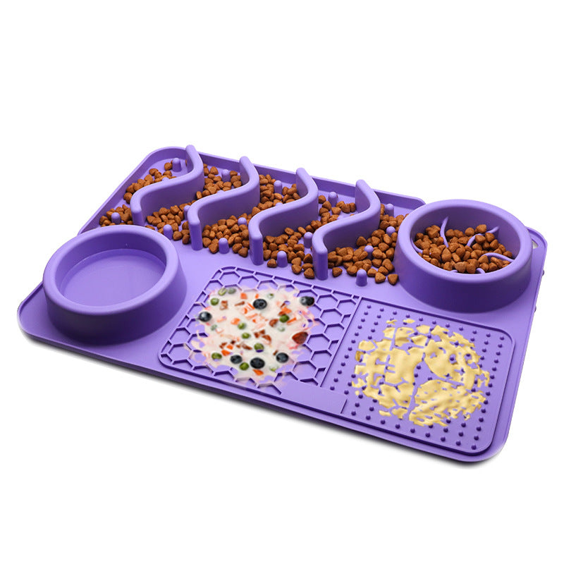 Premium Silicone Pet Lick Mat in blue, designed as a slow feeder and anxiety relief for dogs and cats