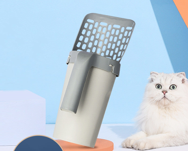Lazy Cat Litter Scoop Set with Storage Box – Mess-Free Self-Contained Litter Cleaning System for Cats